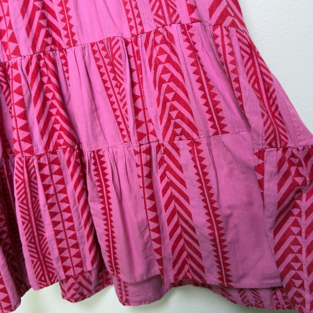 Anthropologie Uncle Frank Frankie Dress Medium Pink Patchwork Boho Western - Picture 6 of 11